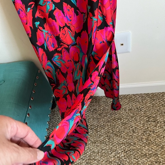 TOPSHOP Floral Vibrant Spaghetti Strap Cocktail on the Bias Maxi Dress sz 8 EUC - Picture 6 of 15